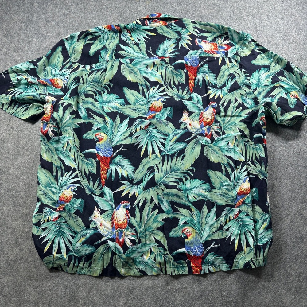 Paradise Found Shirt Mens 3XL Black Tropical Parrot Tom Selleck Magnum Pi Hawaii - Picture 3 of 8